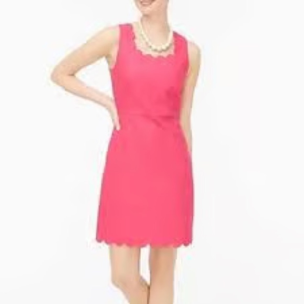 J. Crew Coral Scalloped Sleeveless Dress